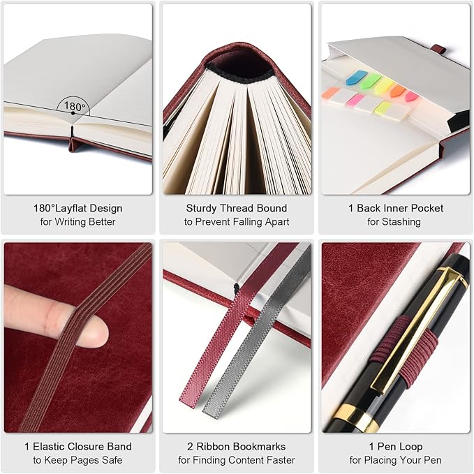5 Pack College Ruled Notebook, 312 Numbered Pages Thick Notebooks Bulk - Image 3