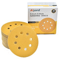 5-Inch 8-Hole Hook and Loop Sanding Discs 150-Grit Random Orbit Sandpaper by Aiyard