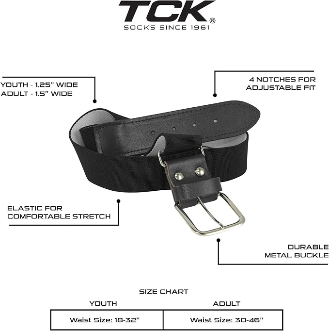 TCK Softball Baseball Belt Youth and Adult Sizes