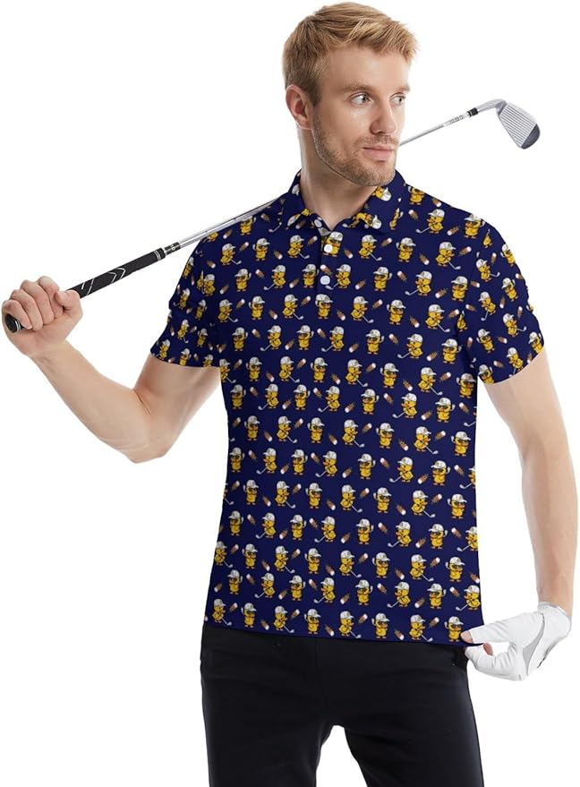 Mens Golf Shirts Golf Polo Shirts for Men Short Sleeve Polo Shirts Golf Gifts