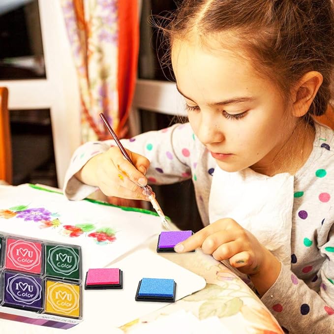 Washable Ink Pads for Kids Rubber Stamps, 20 Colors Stamp Ink Pads, Fingerprint - Image 6