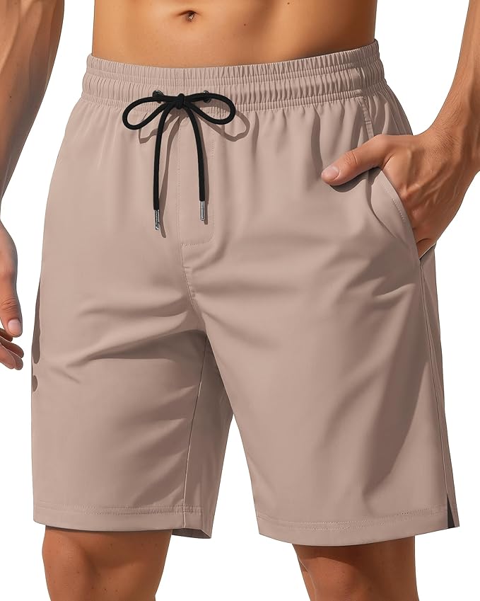 9 Inch Men Swim Trunks with Mesh Lining Quick Dry Breathable Pockets for Summer Beach Cruise Water Park Gym Running