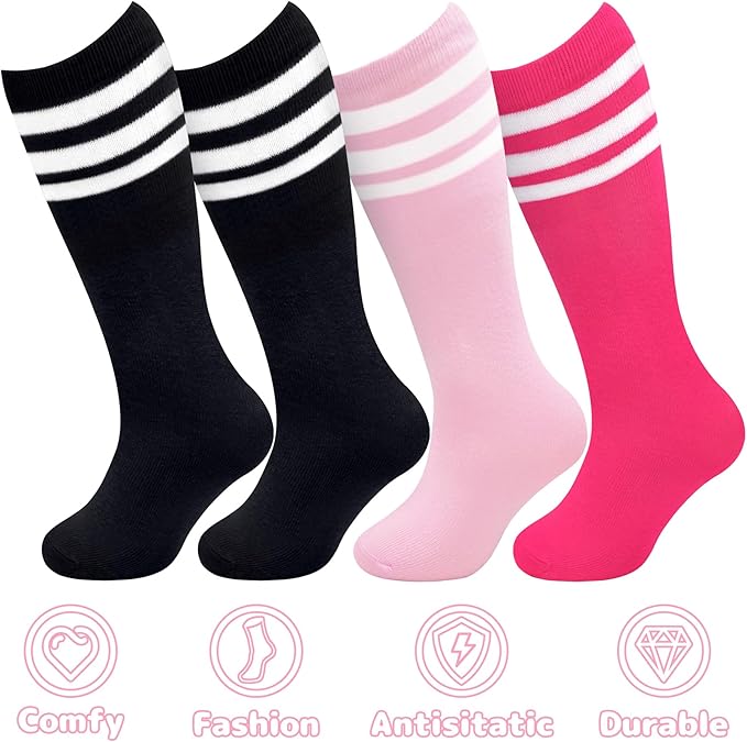 Olreco Toddler Soccer Socks Kids Baseball Socks Youth Softball Sock for Girls Boys Football Sock Boys Athletic Accessories