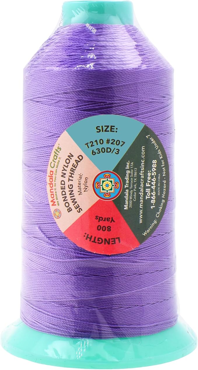 Mandala Crafts Bonded Nylon Thread Lilac Heavy Duty Sewing Threads - Image 3