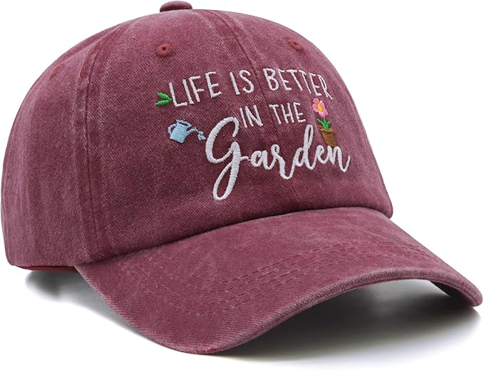 Gardening Gifts for Women, Gardening Hat, Mothers Day Plant Gift for Mom Grandma, Adjustable Embroidered Baseball Cap