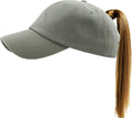 Classic Plain Ponytail Messy High Bun Headwear Adjustable Cotton Trucker Mesh Glitter Hat Baseball Cap