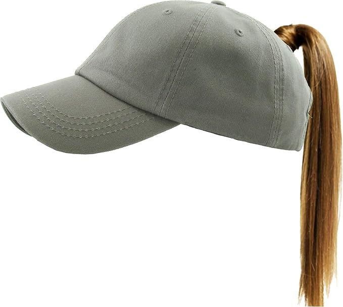 Classic Plain Ponytail Messy High Bun Headwear Adjustable Cotton Trucker Mesh Glitter Hat Baseball Cap