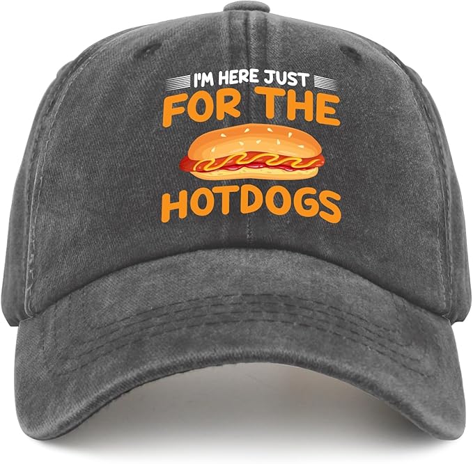 I'm JUST HERE for The Hotdogs Hats for Men Baseball Caps Trendy Washed Workout Hats Light Weight