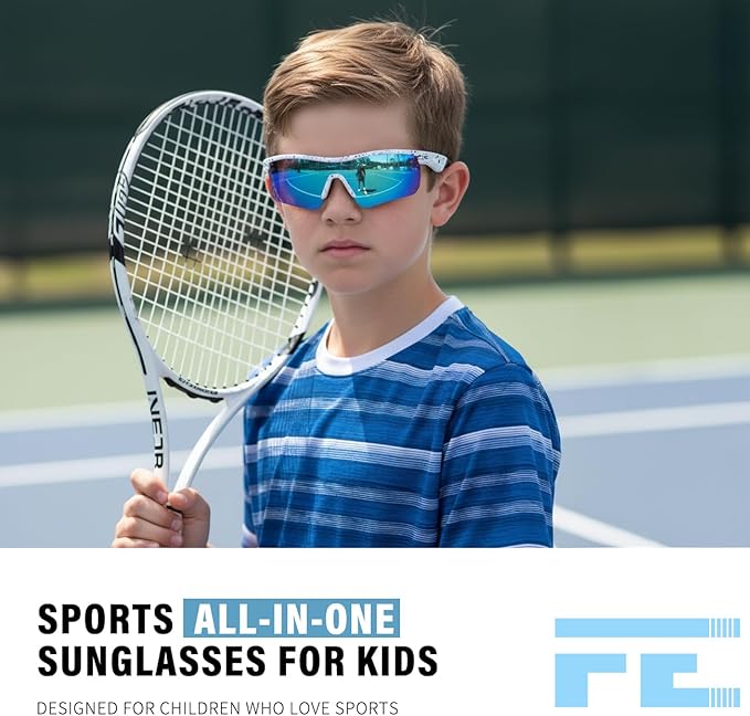 FEISEDY Kids Teens Baseball Polarized Sunglasses Sports TR90 Frame Boys Girls Cycling B2454