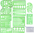 11 Pieces Geometric Drawings Templates Stencils Plastic Measuring Template by QincLing