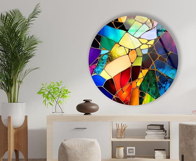 My Photostation.com 27.5'' Diameter Multicolor Round Stained Glass Wall Art - Image 2