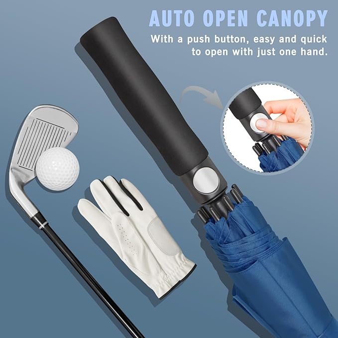 ZOMAKE Golf Umbrella Windproof, Extra Large Oversized Heavy Duty Double Canopy for Rain, Sports Games & Push Cart(51/54/62/68/72Inch)