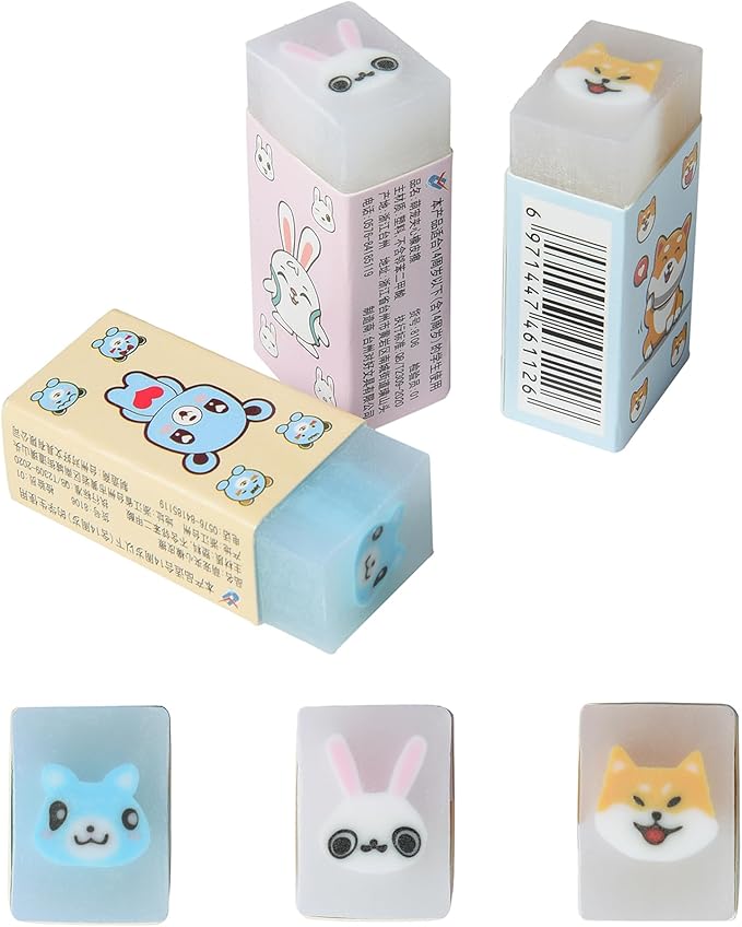 HILAZA 18Pcs Cute Animal Erasers by HILAZA