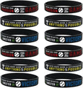 Inkstone (12-pack Baseball Motivational Silicone Bracelets - Wholesale Bulk Baseball Jewelry, Sports Gifts, Party Favors and Supplies
