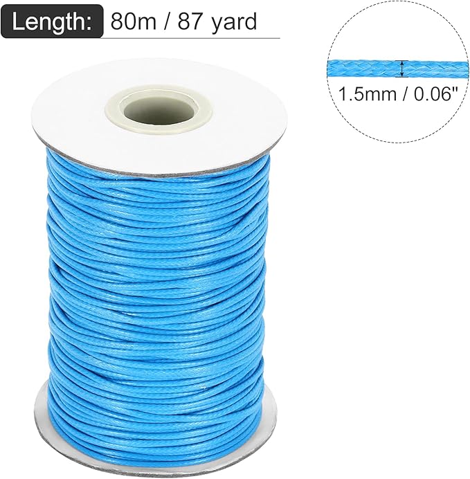 MECCANIXITY Waxed Cord 1.5mm Waxed Thread 87 Yard Wax String Leather Cord - Image 2