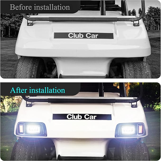 Club Car DS Golf Cart 12V Headlight & Tail Light Kit with Turn Signals & Brake Lights, Fits Gas & Electric Models