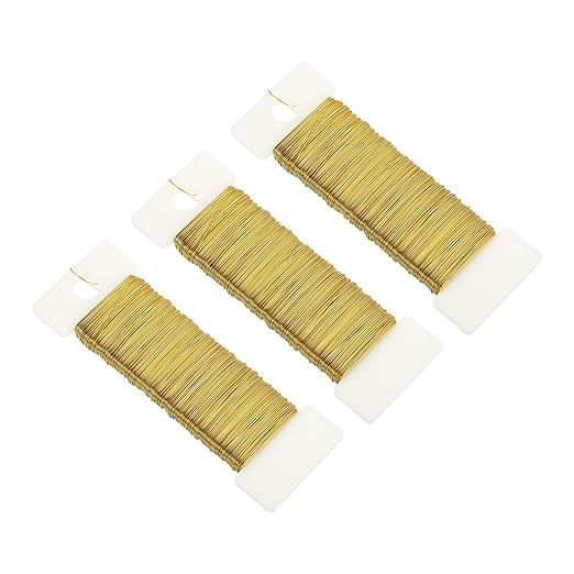 MECCANIXITY 114 Yards/345 Feet 27 Gauge Metal Floral Wire Gold Tone Flexible by MECCANIXITY