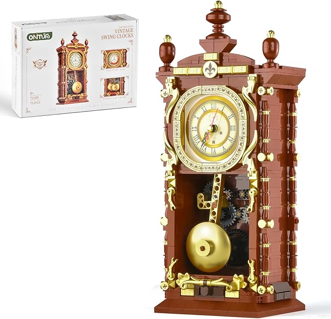 Retro Clock Building Set for Adults, Vintage Pendulum Clock Model by Unknown
