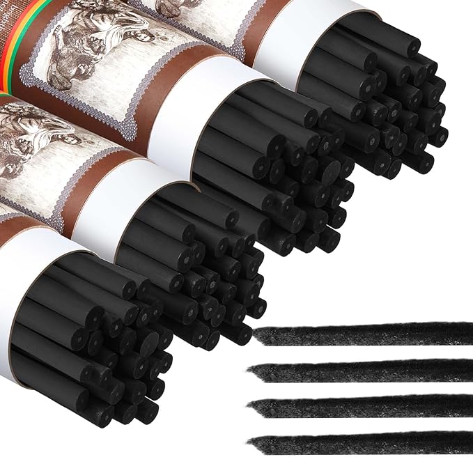 Gueevin 100 Pcs Willow Charcoal Sticks, Willow Charcoal, and Fine Art Christmas by Gueevin