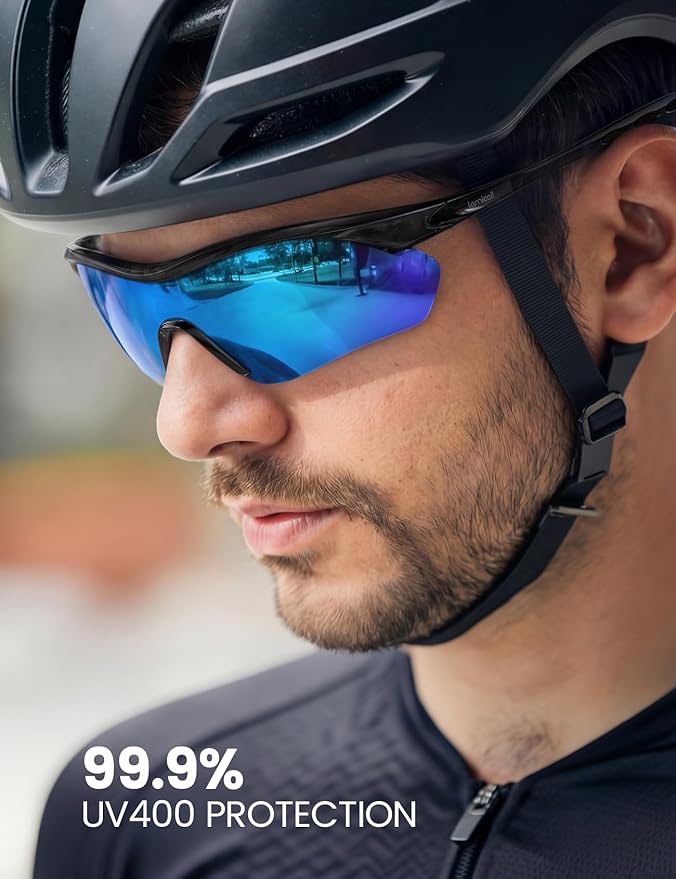 Lamicall 22g Polarized Sports Sunglasses - UV400 Protection Men Women Sun Glasses for Running Cycling Fishing Golf Driving