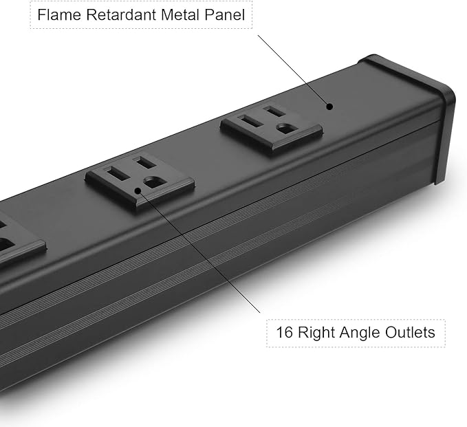 CCCEI Long Heavy Duty Power Strip, 16 Outlet Large Metal Power Strip, Garage - Image 6