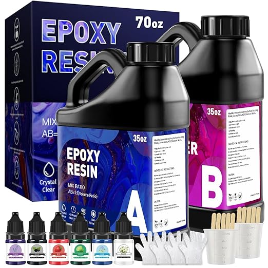 70OZ Epoxy Resin Kit, Self-Leveling Coating & Casting by GRLELOU