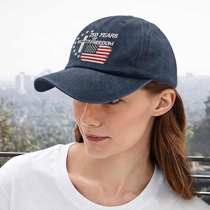 US 250th Anniversary Hat, Patriotic Embroidered Cap, 1776-2026 Freedom Celebration, 250 Years American History Gift Patriots