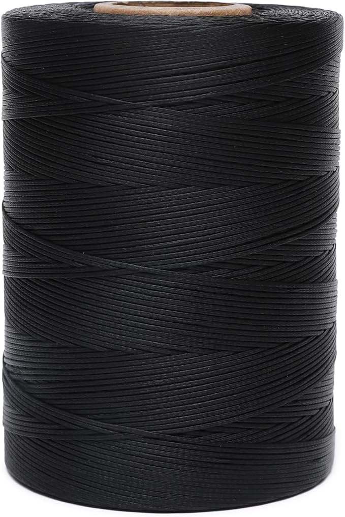 Waxed Thread, 852Yds 150D 0.8mm Flat Polyester Wax Thread by EXKALAFUL