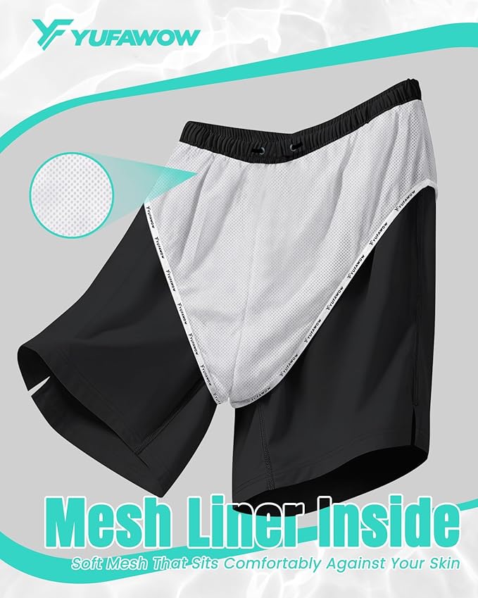 9 Inch Men Swim Trunks with Mesh Lining Quick Dry Breathable Pockets for Summer Beach Cruise Water Park Gym Running