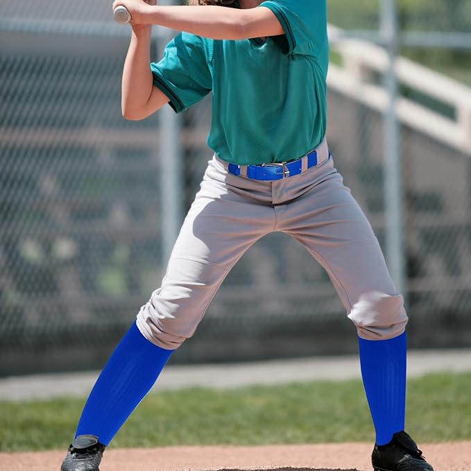 Dxhycc Youth Baseball Socks and Belt Combo Set Softball Baseball Socks and Elastic Waist Belt for Youth Boys Girls