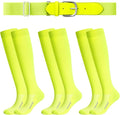 Haysandy Baseball or Softball Sock and Belt Combo Set 3 Football Baseball Socks with Softball Belt for Youth Boys Kids