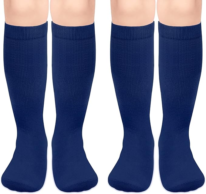 Sarfel Kids Soccer Socks Toddler Soccer Socks Girls Boys Soccer Socks Kids Tube Socks with Stripes Toddler Knee High Socks