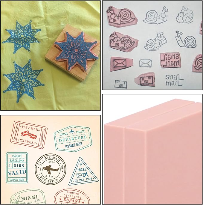 60 Pcs 2"x2" Rubber Carving Blocks, Linoleum Blocks, Stamp Carving Blocks - Image 7