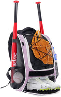 WOLT Youth Baseball Bag - Bat Backpack for Baseball, T-Ball & Softball Equipment & Gear, Bat & Glove Holder, Large Main Compartment for Helmet & accessories, Separate Shoes Compartment, Fence Hook