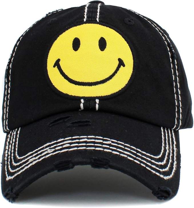 Funky Junque Distressed Vintage Baseball Cap - Embroidered Patch Women's Hat - Holiday, Lifestyle & Patriotic Designs