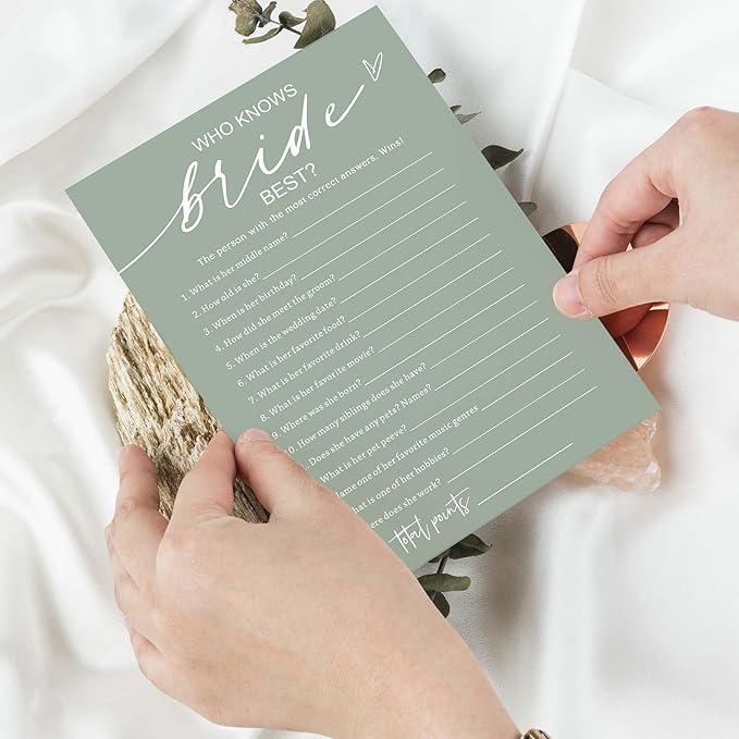 Bridal Shower Games Cards, 25 Guests, Educational, 5 x 7 inches - Image 4