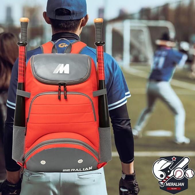 Baseball Bag - Lightweight Softball & T-Ball Backpack with Shoe Compartment for Equipment & Gear