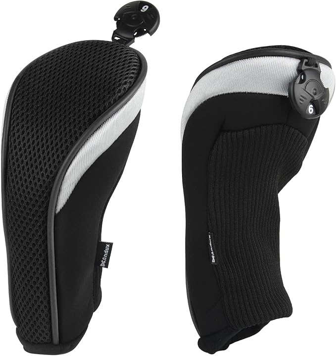 Andux Mesh Golf Hybrid Club Head Covers with Dial Number Tags, 4pcs/Set