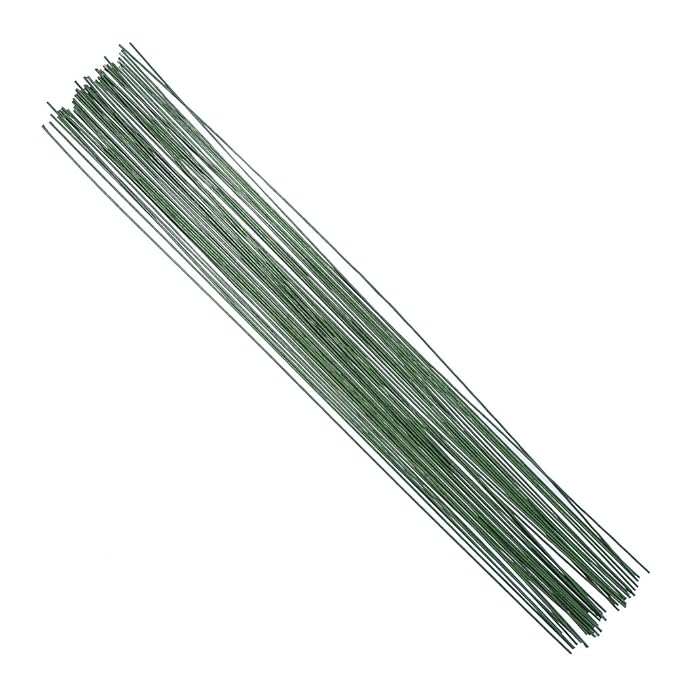 DECORA 18 Gauge Dark Green Floral Paper Wrapped Wire 16 inch, 50/Package by DECORA