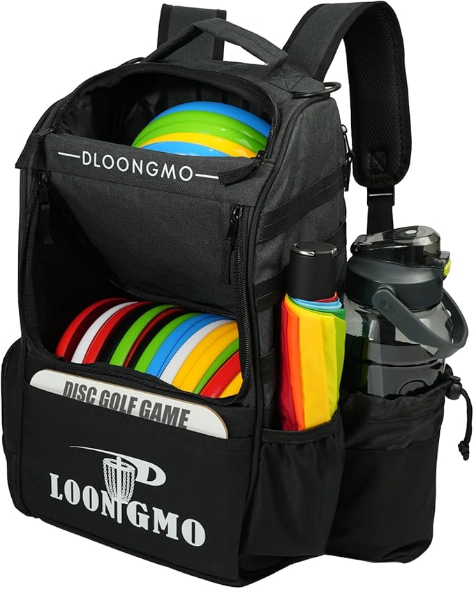 Disc Golf Bag, Durable Disc Golf Backpack Holds 22+ Discs, Large Capacity with Multiple Storage Pockets