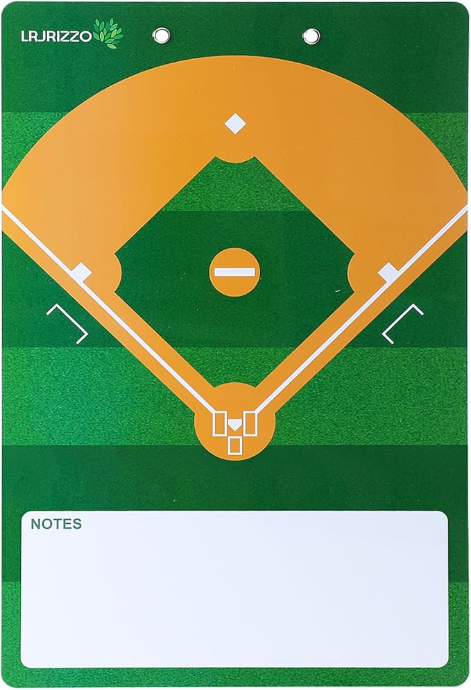 Baseball Dry Erase Coaches Clipboard, Baseball Dry Erase Coaching Board Double-Sided Baseball White Board for Coaches Writable and Erasable Baseball Clipboard Dry Erase Baseball Lineup Board