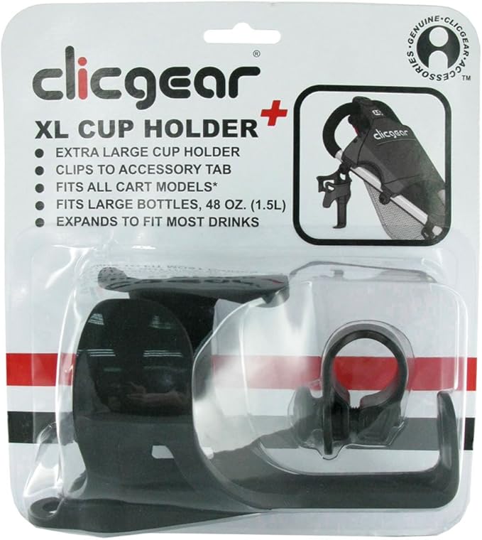 Clicgear Golf Trolley Cup Holder XL, Black