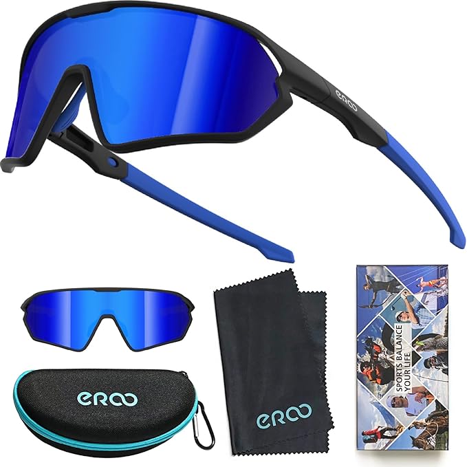 Youth Baseball Polarized Kids Sunglasses for Boys Girls Age 6-12 with Carrying Case Cycling Softball Padel Lightweight