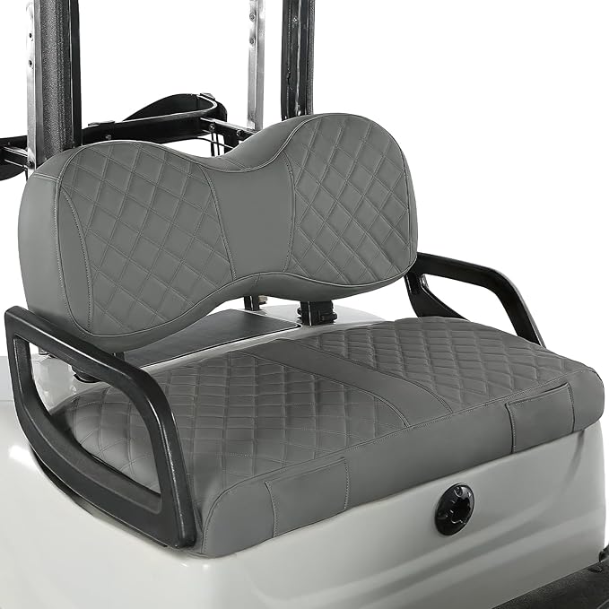 Golf Cart Seat Covers Fit Yamaha Drive G29 2007-2016 Vinyl Leather Front Seat Cover for OEM Ordinary Cushions No Nail Gun Easy to Install & Clean Vinyl Leather Seat Cushion Covers Gray