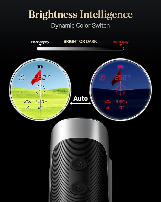 REDTIGER Range Finder Golf, 1200 Yards Golf Rangefinder with Slope, Light-Adaptive Display, 7X Magnification, Flag Lock Vibration, Rechargeable Laser Range Finder with Magnet, GolfVue Series 2