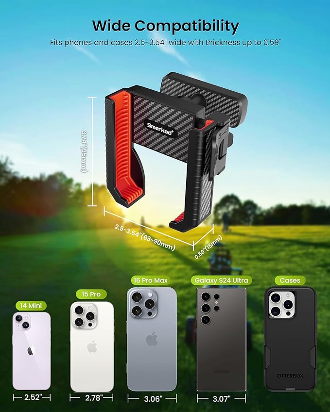 Magnetic Golf Cart Phone Holder Mount- Holds Up to 6 LBS, 3s Phone Clip Install,Phone Caddy for iPhone Galaxy Fits EZGO Club Car Yamaha Icon,Golf Cart Accessories Essentials Gift