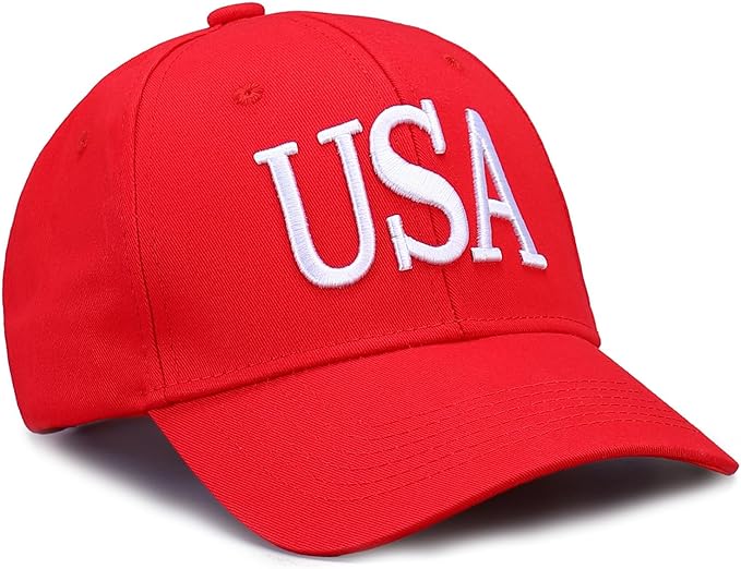 USA Trucker Hat for Men & Women American Flag Cap Adjustable Baseball Cap Mesh Snap Patriotic 3D Embroidered Cap
