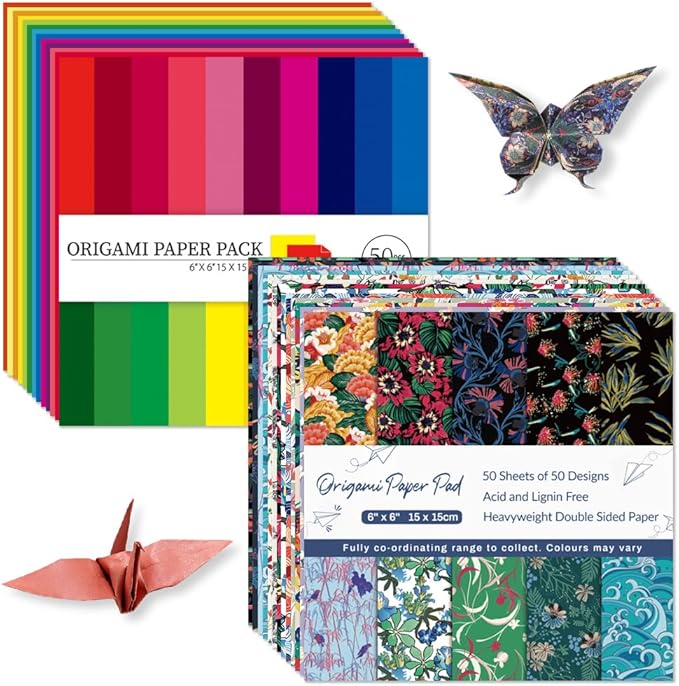 Origami Paper Kit Dobule Sided 100 Sheets 100 Colors 6 Inch Japanese Chiyo by Mifuner
