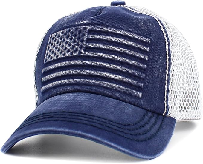 KBETHOS Flag USA America Military Thin Blue Line Thin Red Line Vintage Distressed Baseball Cap Dad Hat Unisex Adjustable…