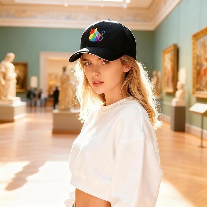 Embroidered Baseball Cap for Men Women, Breathable Cotton Adjustable Hat, Various Patterns for Casual Daily Outfits